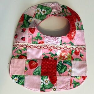 Strawberry Patchwork Baby Bib
